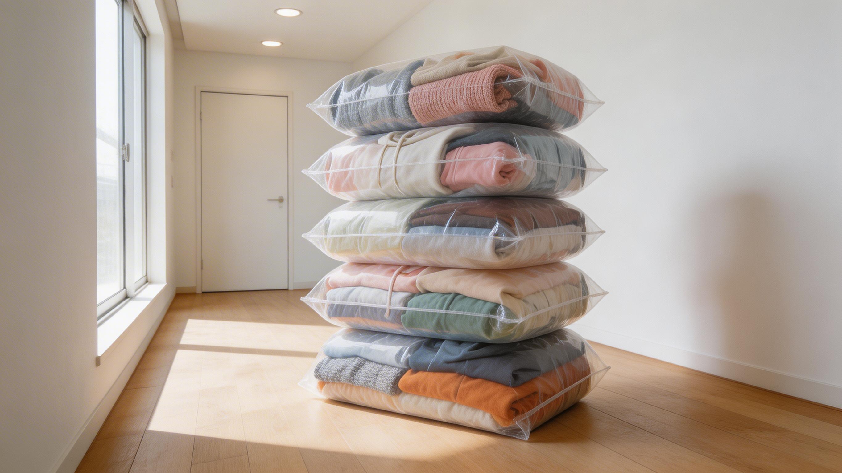 문 앞에 둔 헌옷 사진